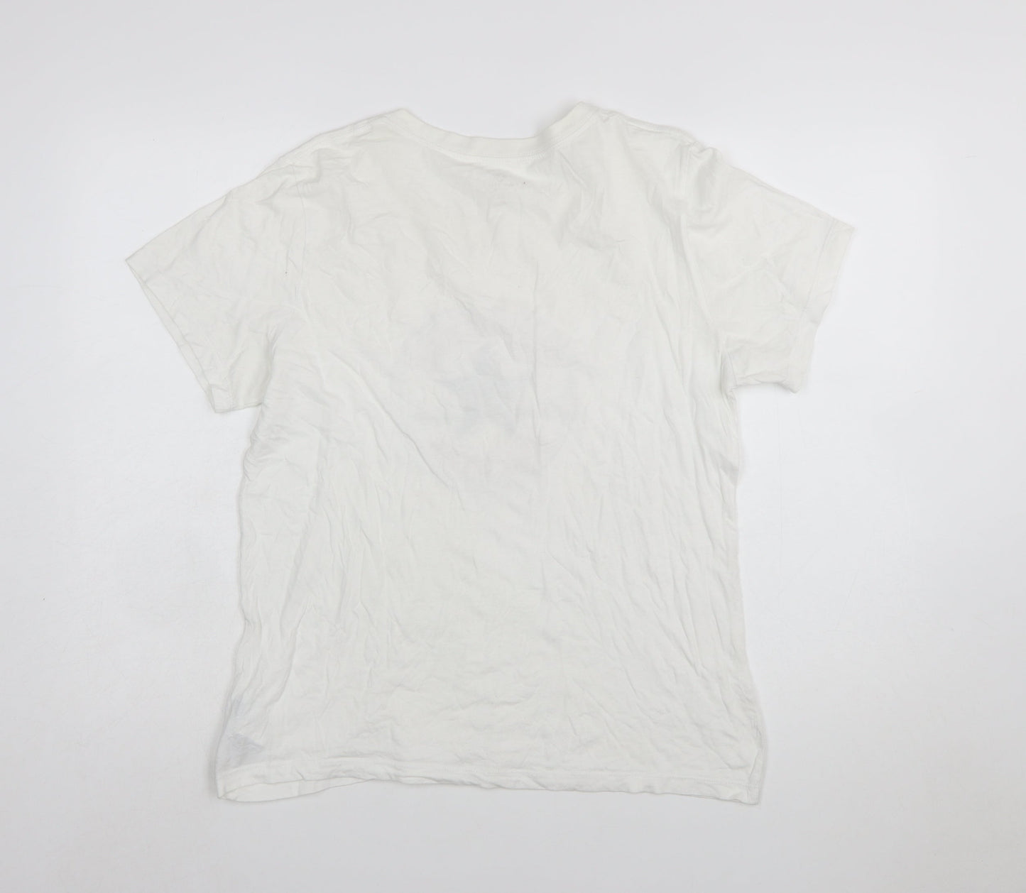 Converse Boys White XL Classic Fit Logo Graphic Cotton T-Shirt