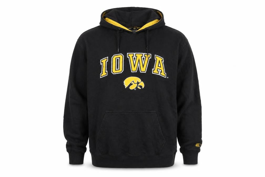 Colosseum Athletics Men’s Black XL Pullover Hoodie Iowa Graphic
