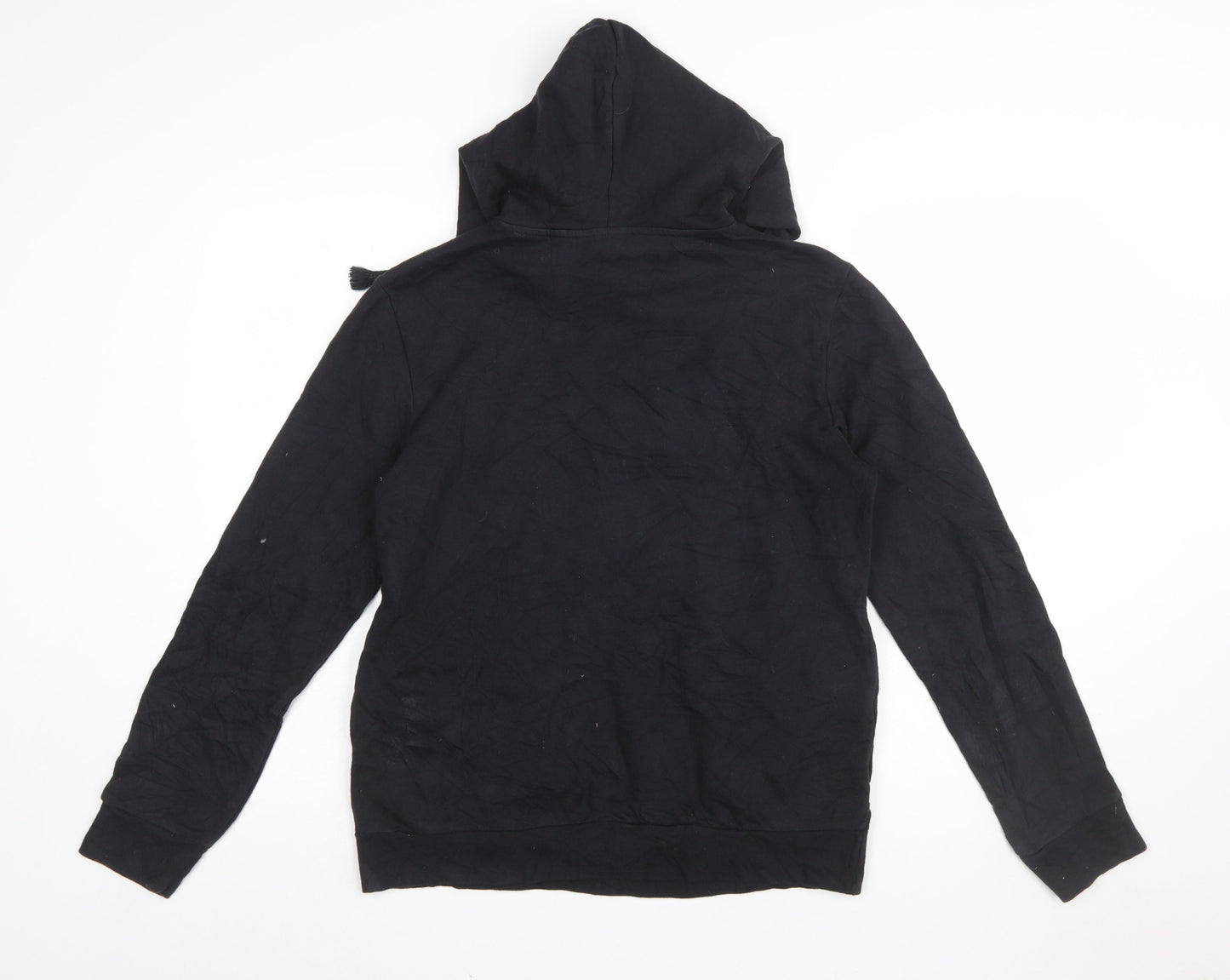 Adidas Women Black Floral Logo Pullover Hoodie Size L
