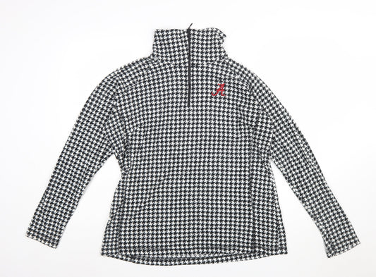 Columbia Womens Black White Houndstooth 1/2 Zip Pullover Sweatshirt XL