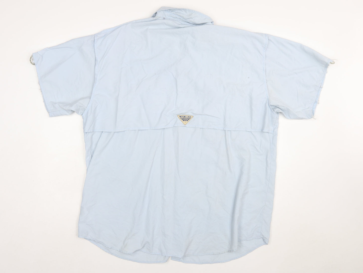 Columbia Men's Blue Short Sleeve Button-Up Outdoor Shirt L