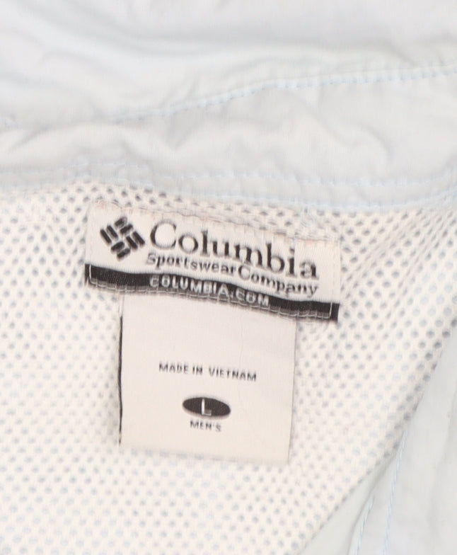 Columbia Men's Blue Short Sleeve Button-Up Outdoor Shirt L