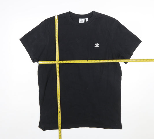 adidas Women Black Basic Crew Neck Regular Fit Short Sleeve T-Shirt Size 18