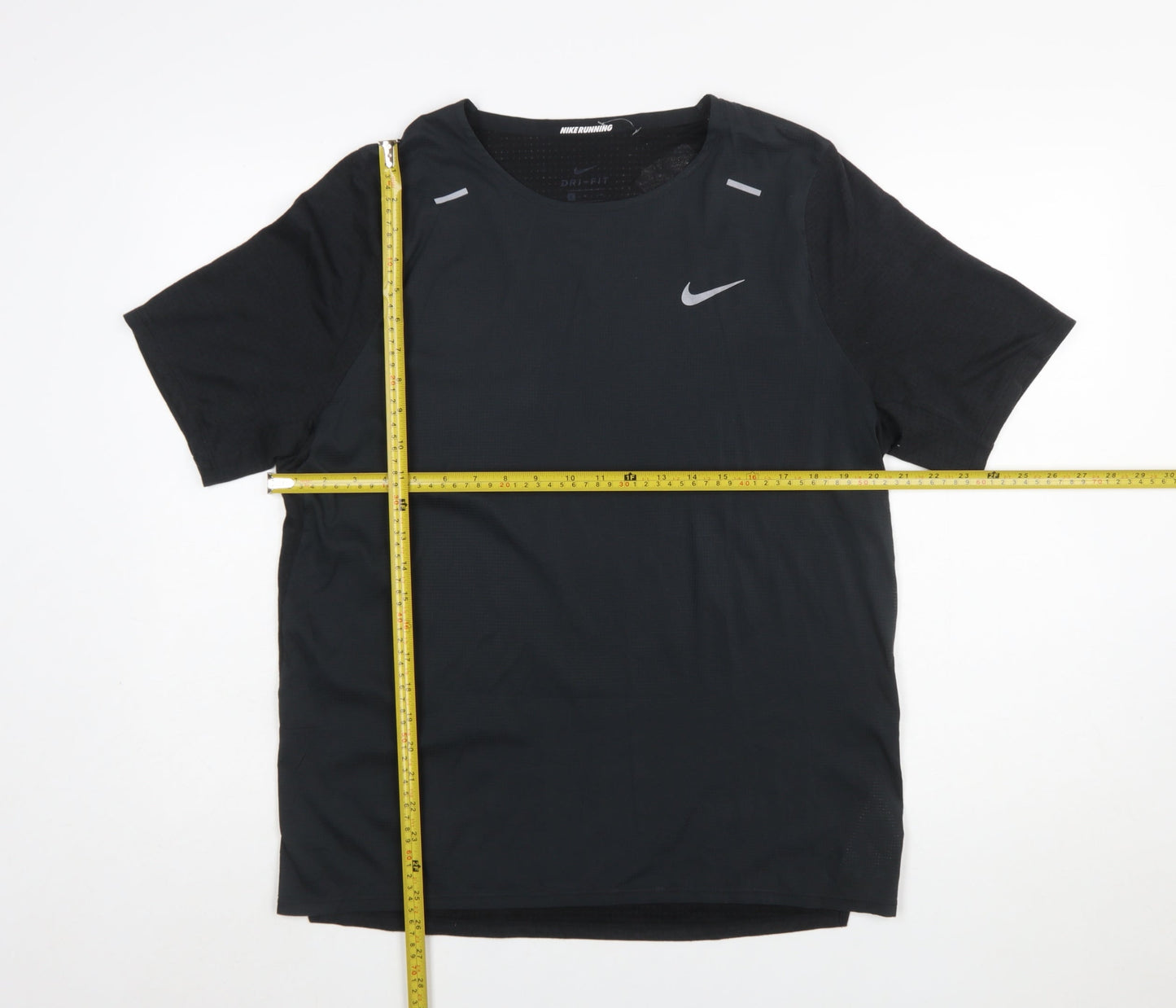 Nike Men's Black Medium Dri-FIT Running T-Shirt Lightweight Breathable