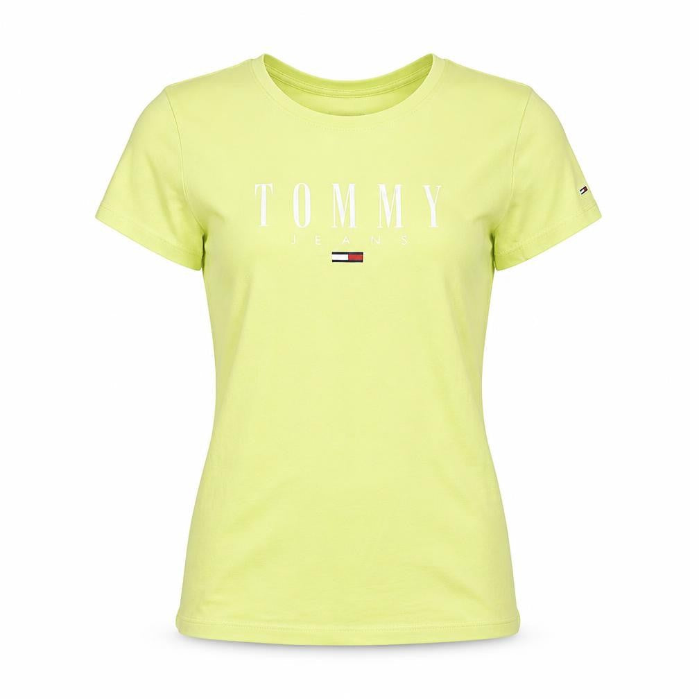 Tommy Jeans Women's Yellow XS Slim Fit Cotton T-Shirt
