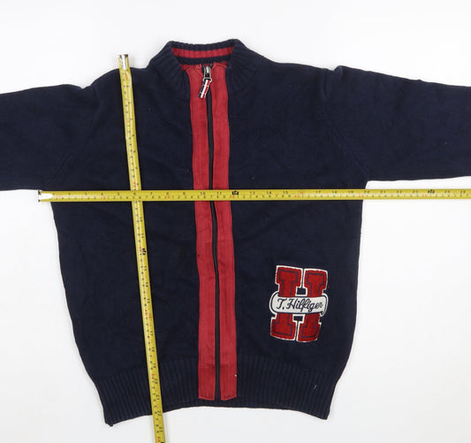 Tommy Hilfiger Boys Navy Blue Full Zip Cotton Cardigan M 12-14 Years