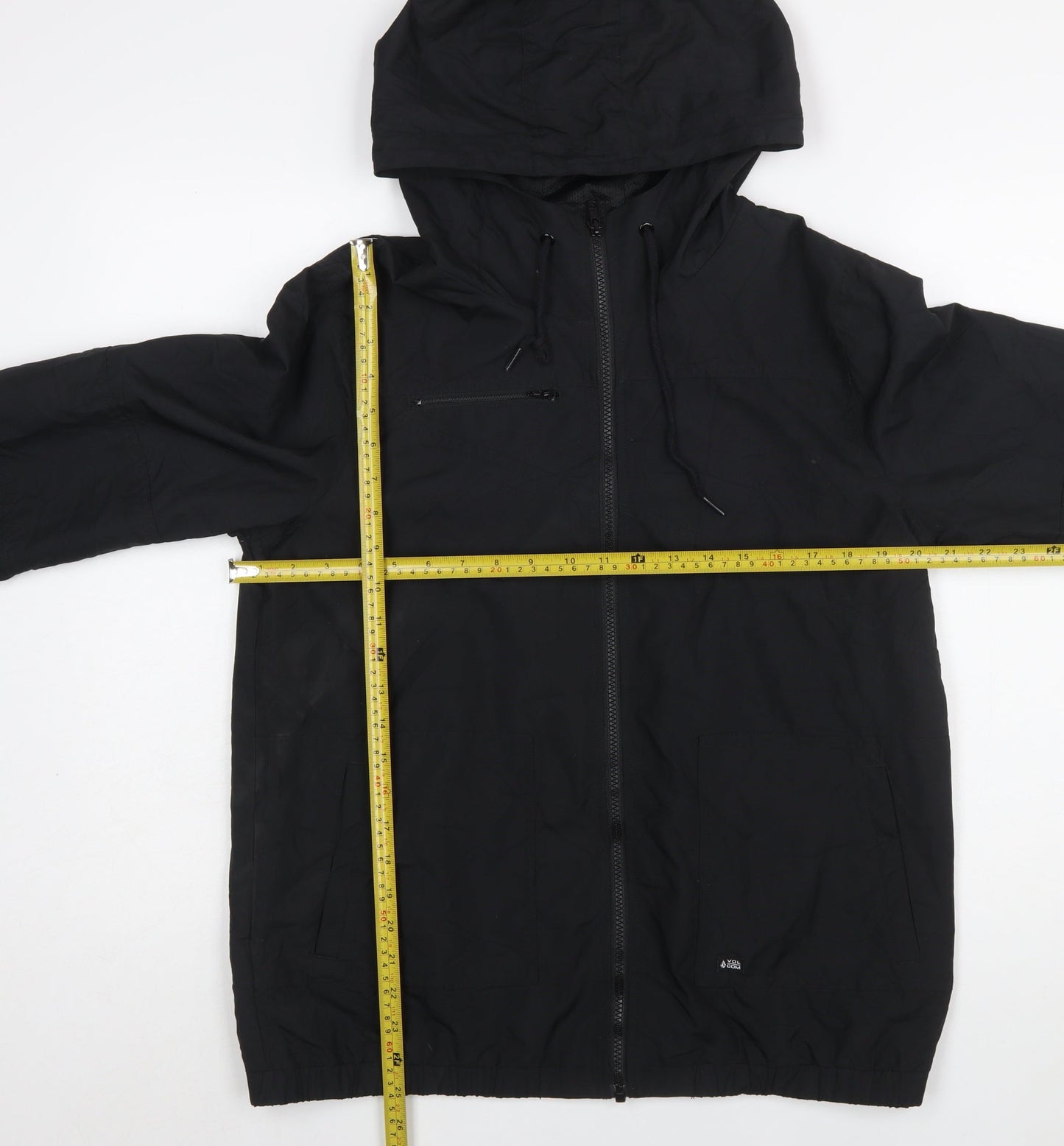 Volcom Women's Black Lightweight Hooded Windbreaker Jacket L
