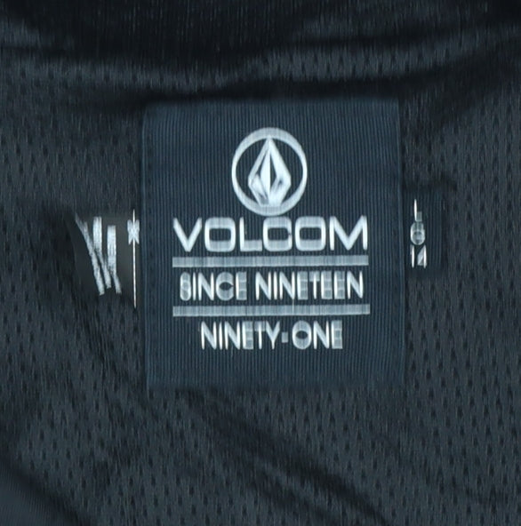 Volcom Women's Black Lightweight Hooded Windbreaker Jacket L