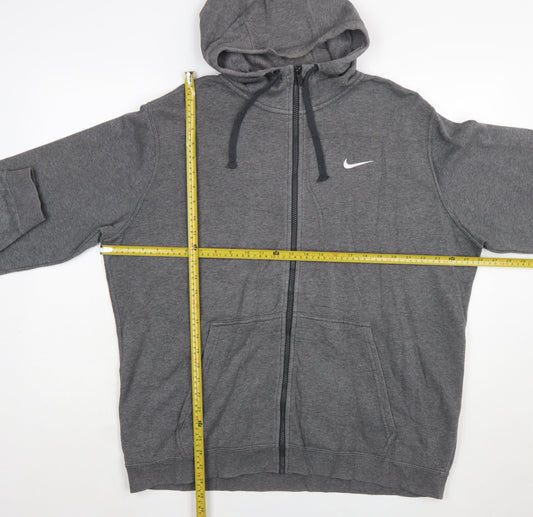 Nike Men's Grey XL Full Zip Hoodie Sweatshirt with Logo