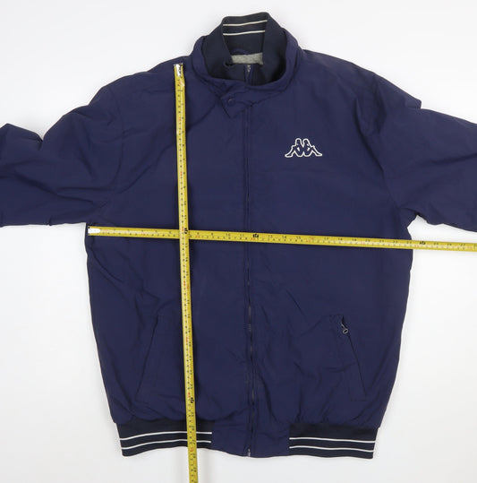Kappa Men's Blue 2XL Bomber Jacket Full Zip Nylon Sports Style