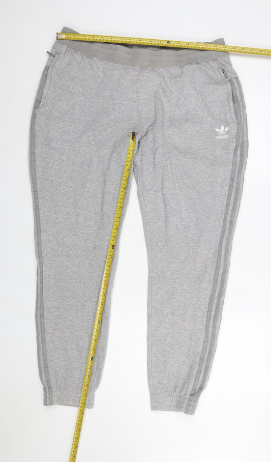 Adidas Mens Grey XL Jogger Sweatpants Cotton Blend Casual