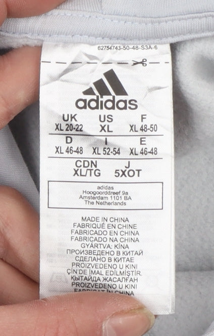 Adidas Women’s Grey Hoodie XL Pullover Logo Casual Cotton Blend