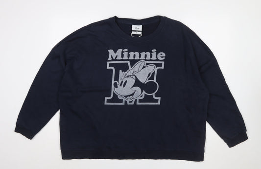 Disney C&A Women Blue XL Pullover Minnie Mouse Sweatshirt
