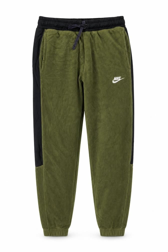 Nike Men's Green Fleece Jogger Trousers Size S Elastic Waist