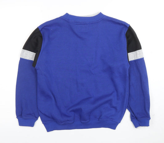 Bugle Boy Boys Blue Colourblock Crew Neck Sweatshirt Size 16-18 L