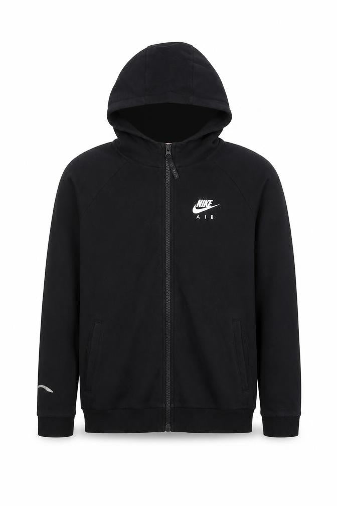 Nike Boys Black Full Zip Hoodie Air Logo XL 13-15 Years Cotton Blend