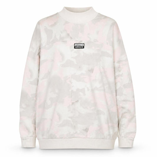 Adidas Women's Beige Camo Crew Neck Pullover Sweatshirt Size 14 M