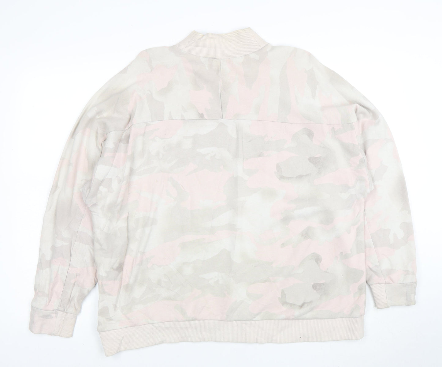 Adidas Women's Beige Camo Crew Neck Pullover Sweatshirt Size 14 M