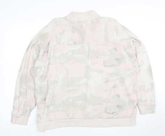 Adidas Women's Beige Camo Crew Neck Pullover Sweatshirt Size 14 M