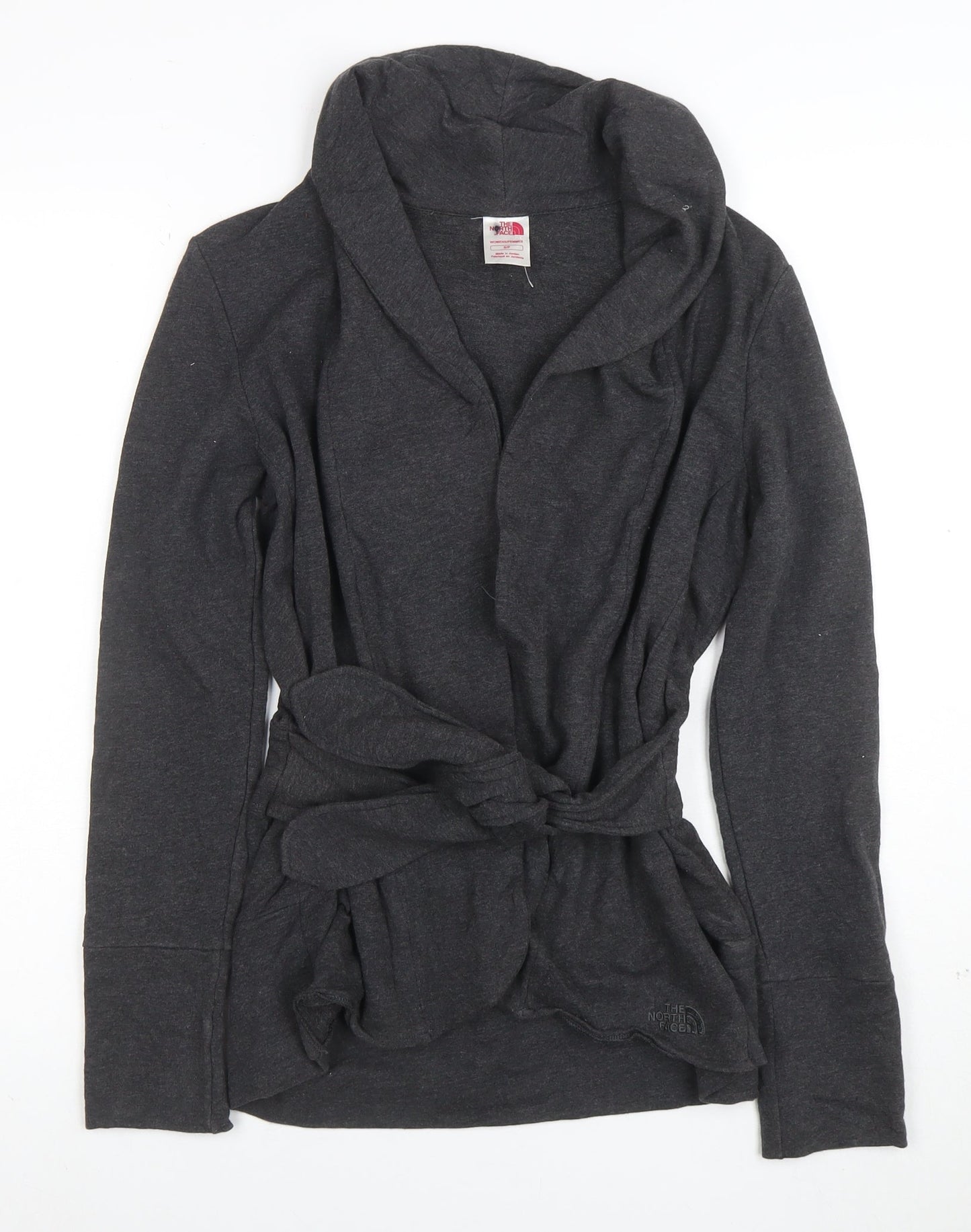 The North Face Women's Grey Belted Cotton Blend Coatigan Size S
