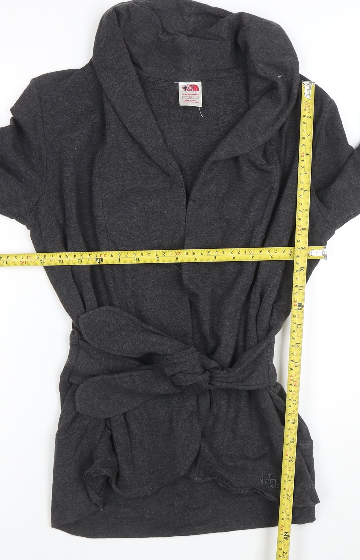 The North Face Women's Grey Belted Cotton Blend Coatigan Size S