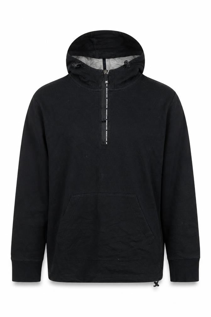 DC Mens Black Half Zip Hoodie Medium Fleece Streetwear