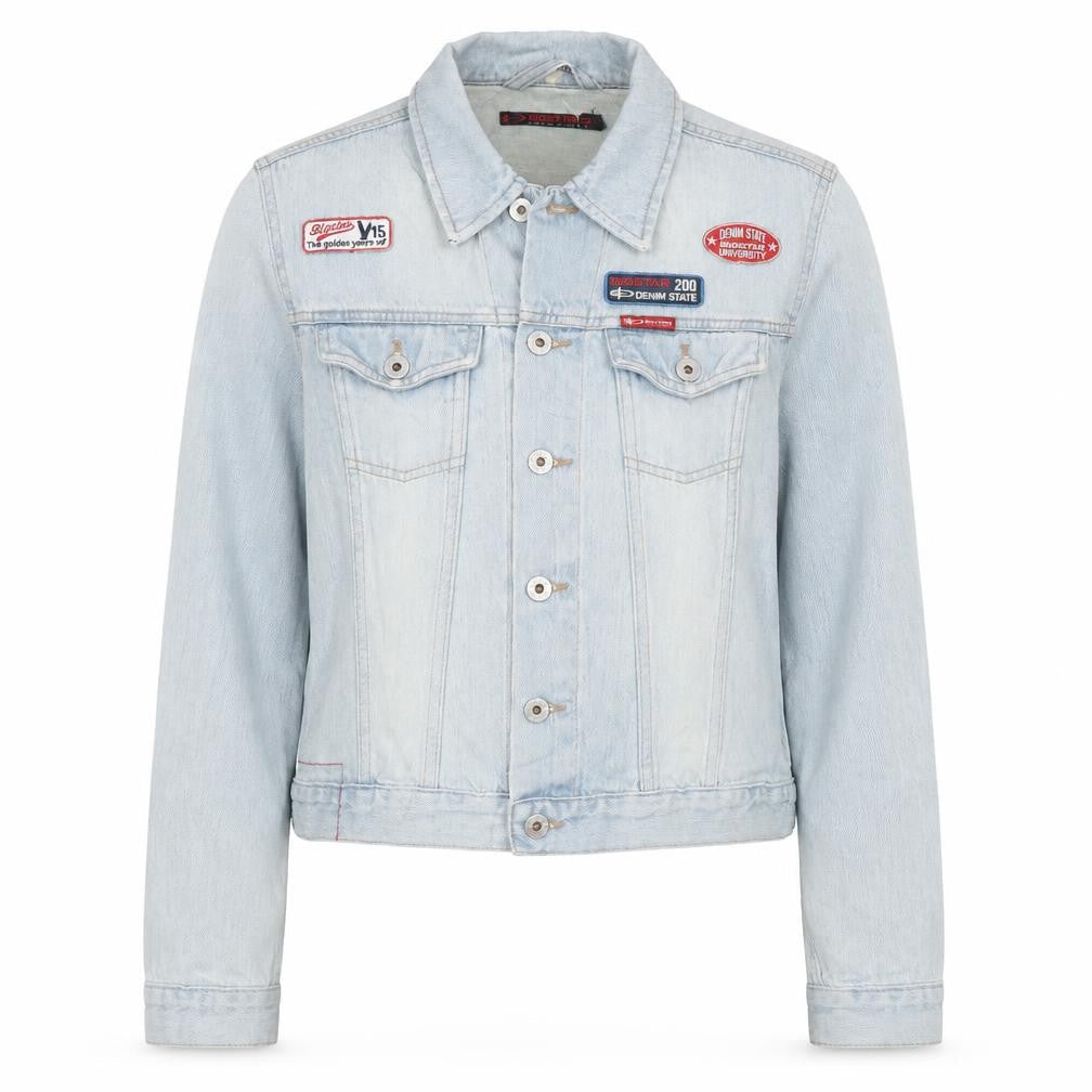 Big Star Womens Blue Denim Jacket M Classic Button Front Logo Style