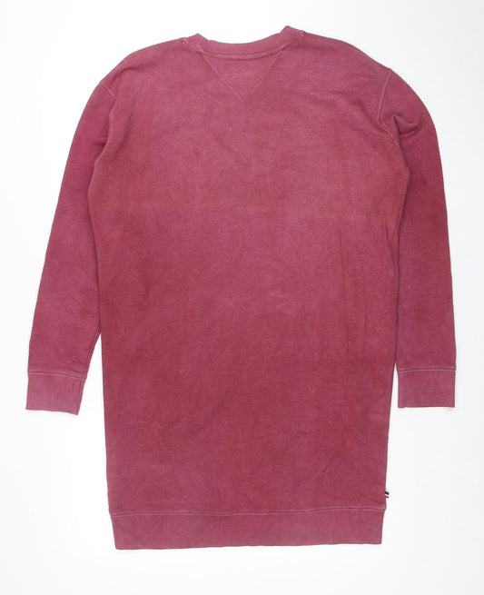 Tommy Jeans Women's Red Long Sleeve T-Shirt Dress Size S