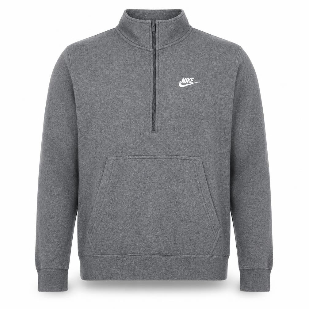 Nike Mens Grey 1/2 Zip Fleece Sweatshirt Medium Regular Fit