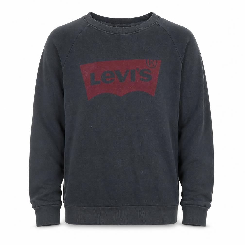 Levi's Men's Black Crew Neck Graphic Logo Pullover Sweatshirt Size S