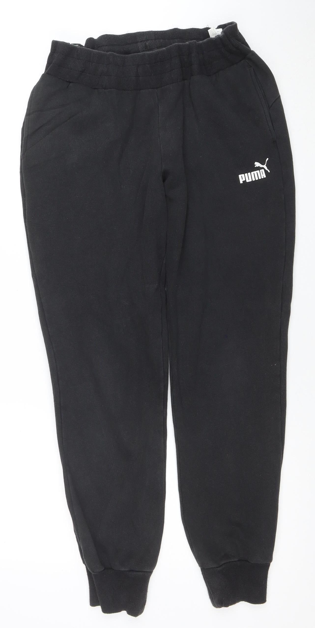 Puma Mens Black Fleece Jogger Sweatpants Size L