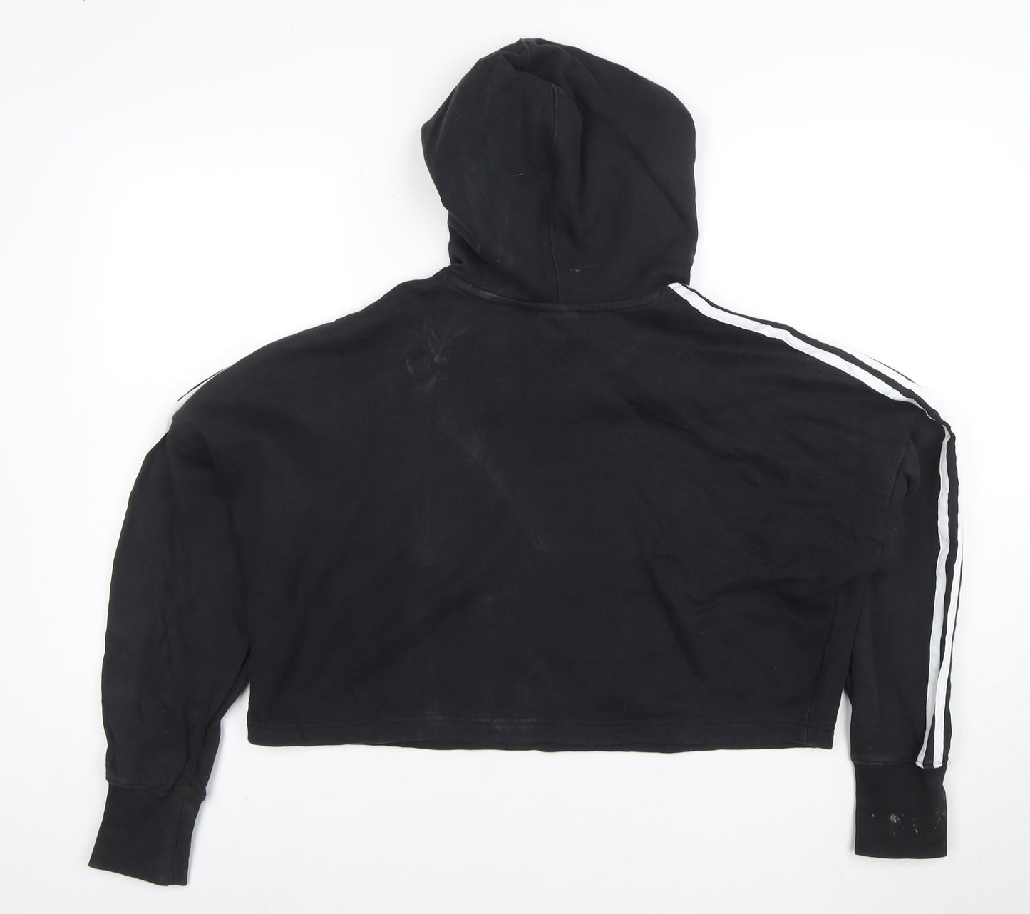 Adidas Women's Black Cropped Hoodie XS Cotton Casual Pullover