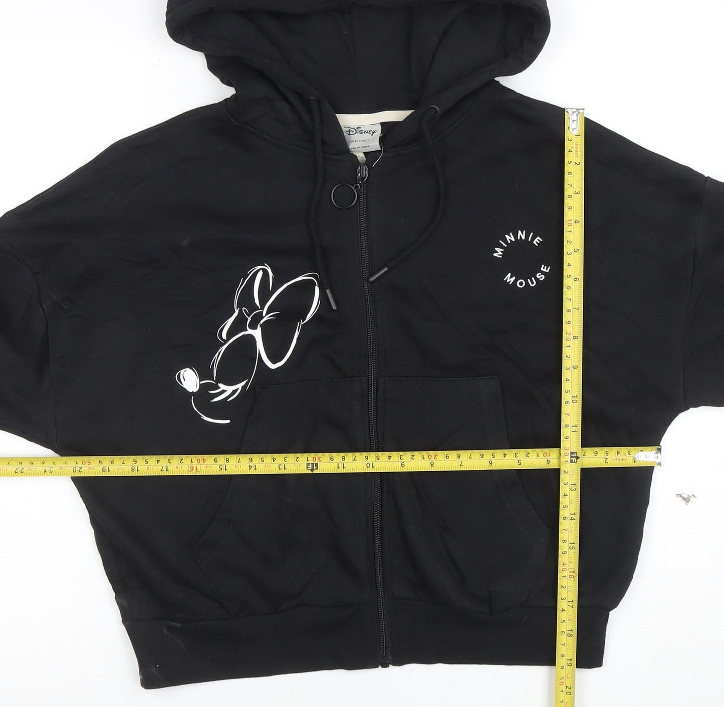 Disney Girls Black Minnie Mouse Full Zip Hoodie 10-11 Years