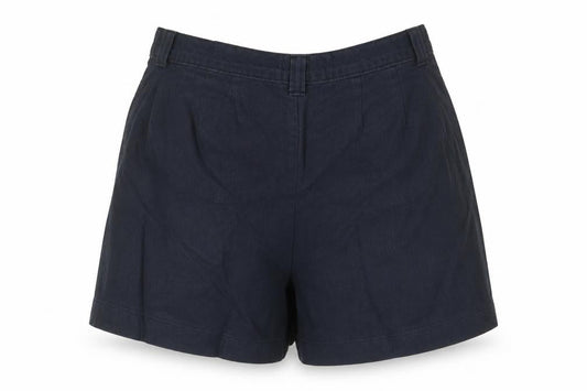 Lee Womens Black Cotton Chino Shorts Size 14 Pleated High Rise Casual