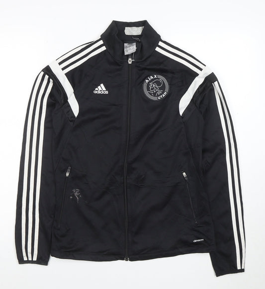 Adidas Women Black Full Zip Ajax Hoodie S ClimaCool Polyester