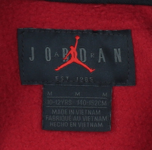 Nike Boys Red Fleece Pullover Hoodie 10-12 Years Jordan Air Logo