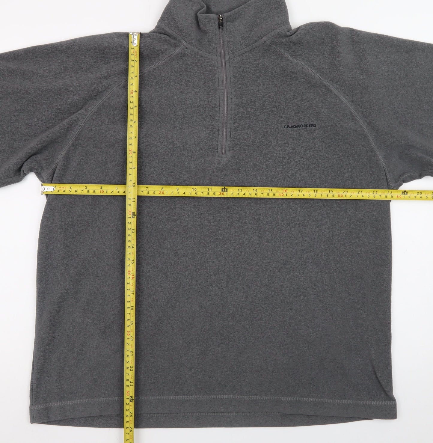 Craghoppers Men's Grey Fleece 1/4 Zip Pullover Sweatshirt L