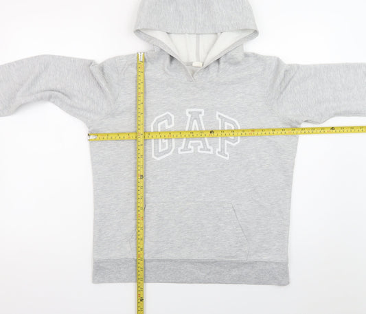 GAP Men’s Grey Pullover Hoodie M Logo Sweatshirt Cotton Blend