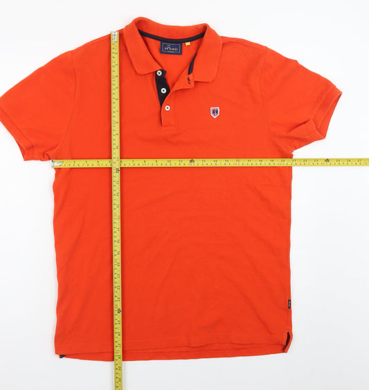 XV Kings Men's Orange Polo Shirt Size L Cotton Classic Fit
