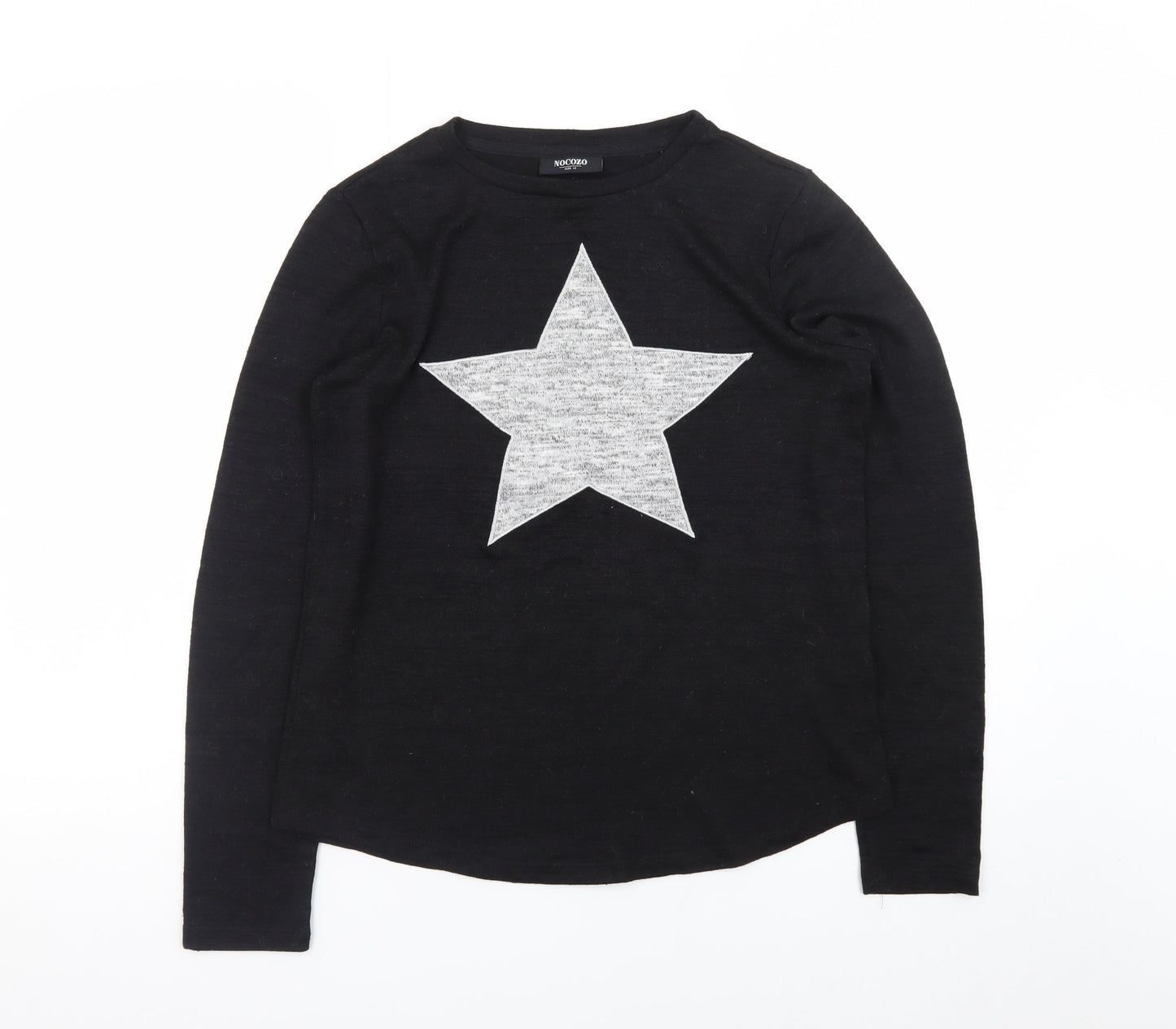 Nocozo Womens Black Long Sleeve Star Print T-Shirt Size 12