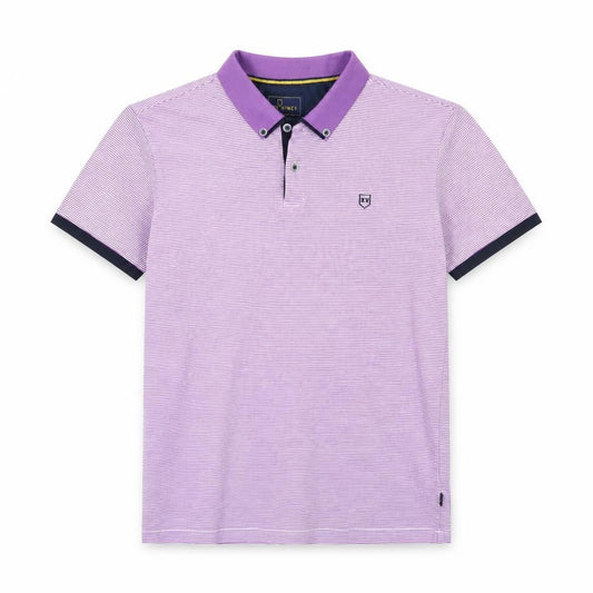 XV Kings Men's Purple Striped Short Sleeve Polo Shirt Size L