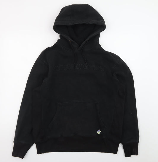 Superdry Men's Black XL Pullover Hoodie with Logo Detail