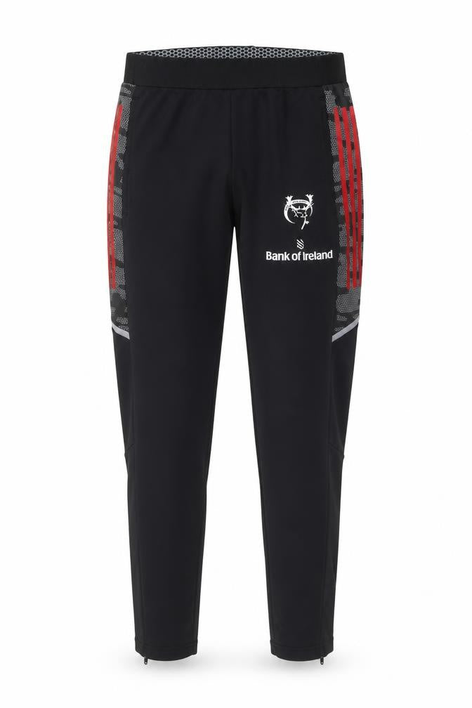 Adidas Men Black Jogger Sweatpants Medium Tapered Red Stripe Sportswear