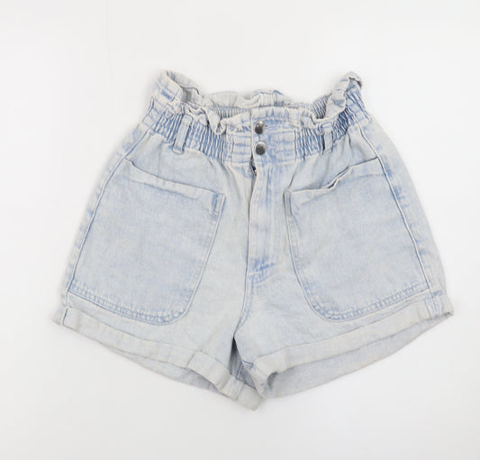 Savida Women’s Blue Paperbag Denim Shorts Size 8 High Waist