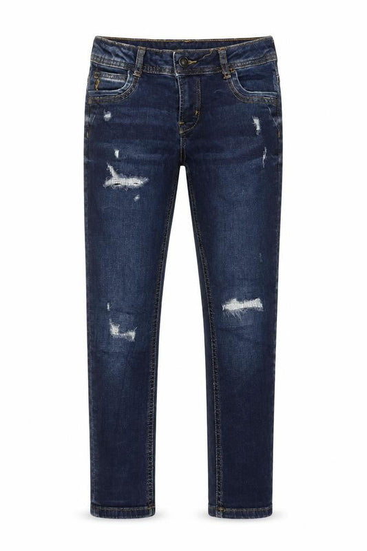 Denim Co. Girls Blue Skinny Jeans 8-9 Years Distressed Stretch Denim