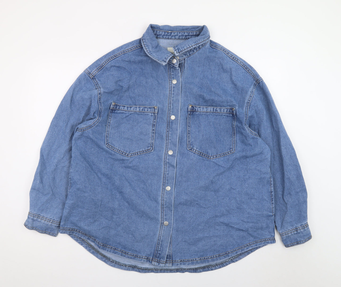 JD Williams Women Blue Denim Cotton Relaxed Fit Jacket Size 18