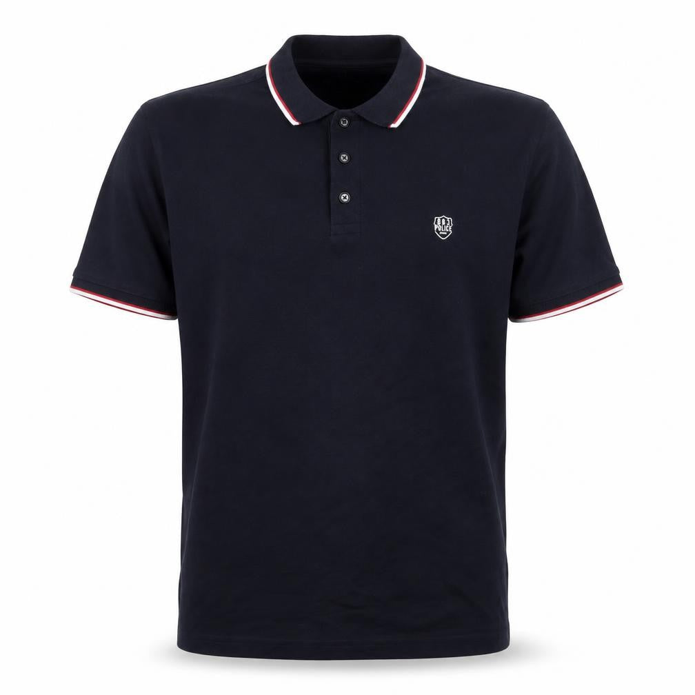 Police Men’s Navy Short Sleeve Cotton Polo Shirt XXL Classic Fit