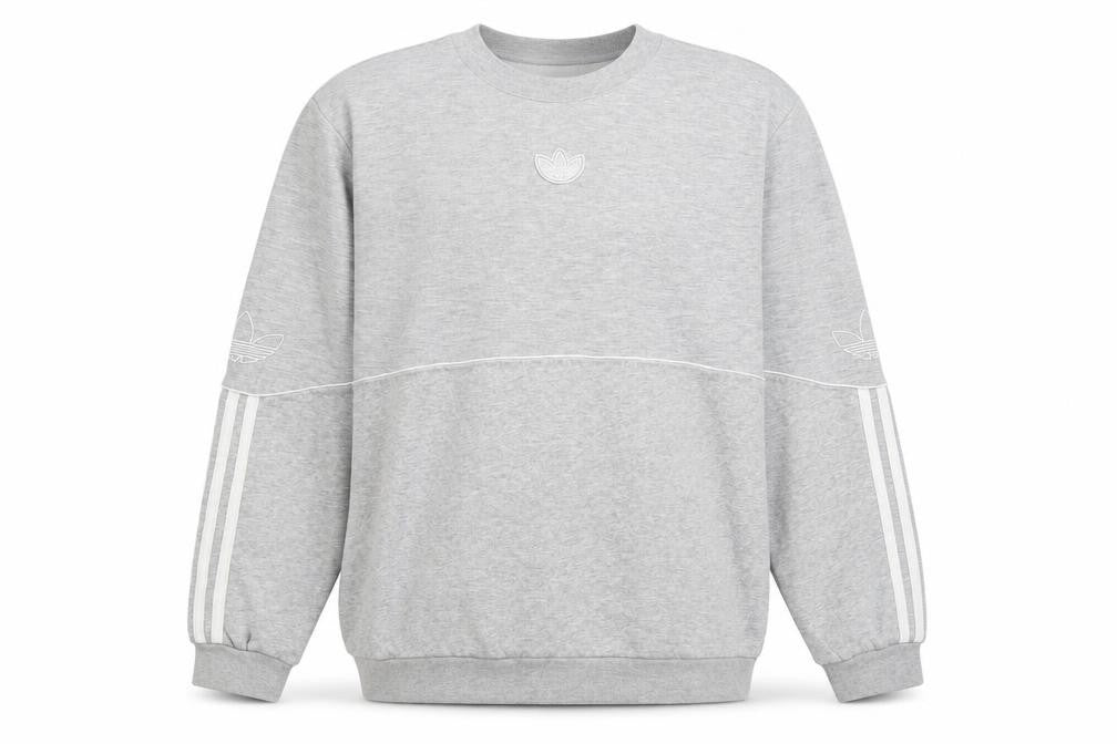 Adidas Men’s Grey Small Crew Neck Pullover Sweatshirt