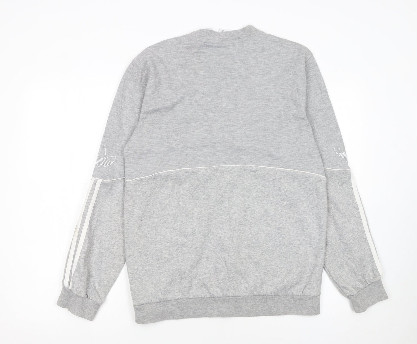 Adidas Men’s Grey Small Crew Neck Pullover Sweatshirt