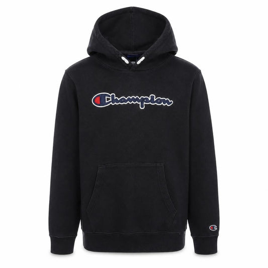 Champion Boys Black Pullover Fleece Hoodie 13-14 Years Logo Embroidered